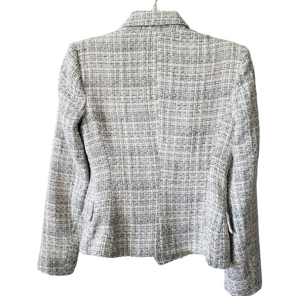 Zara Gray Tweed Double Breasted Blazer Womens XS Work Career Office Jacket - Picture 9 of 10
